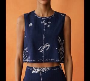 New anaya Sari blue blouse size 10 $147